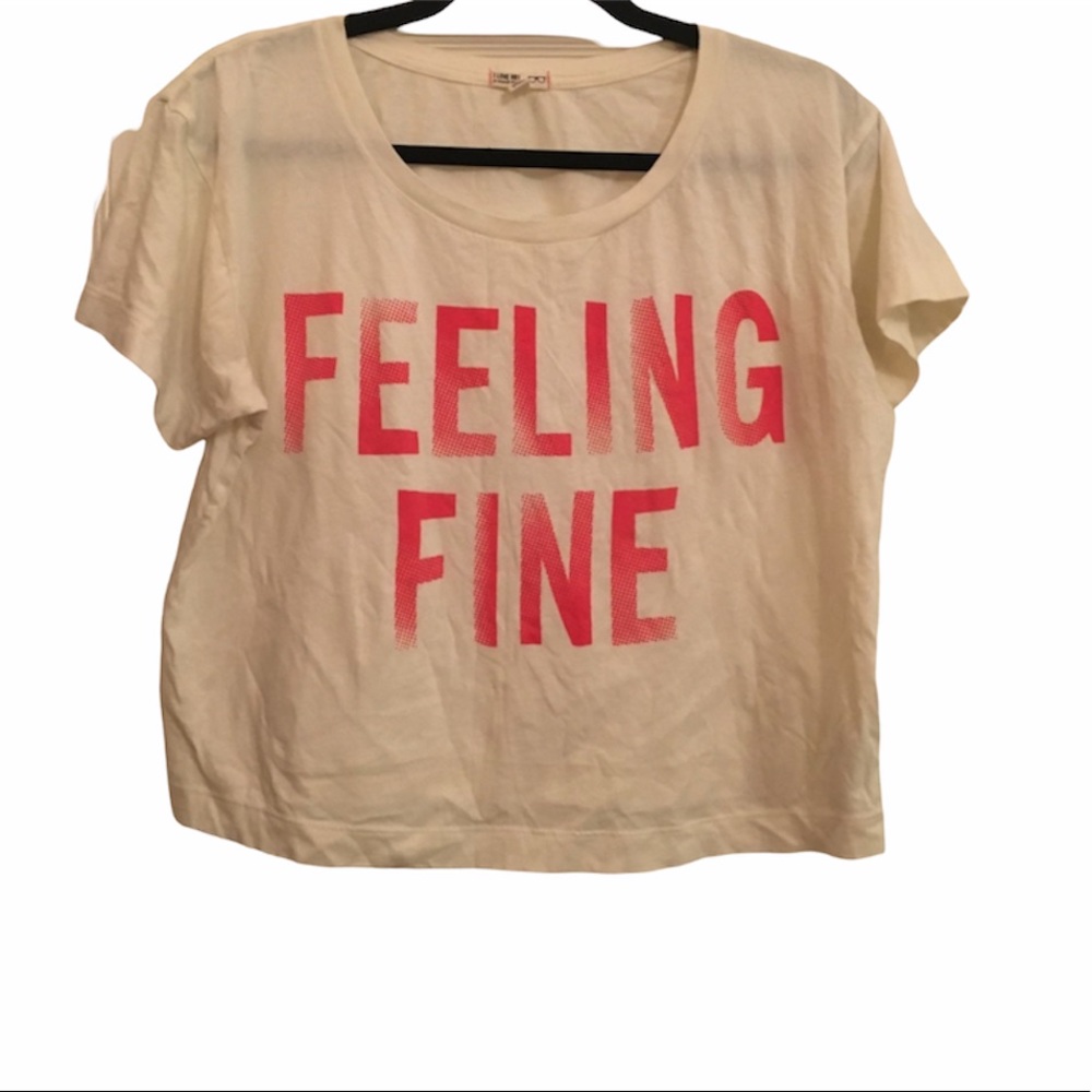 🖤5/$20 Feelin Fine' Red & Cream Crop Top Tee